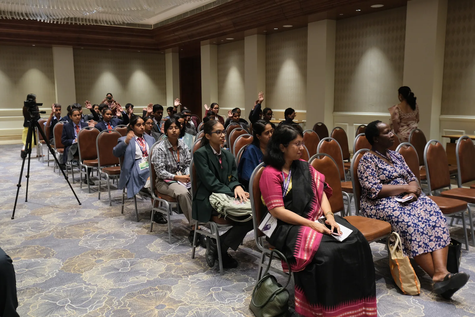 Students attending a filmed creative workshop