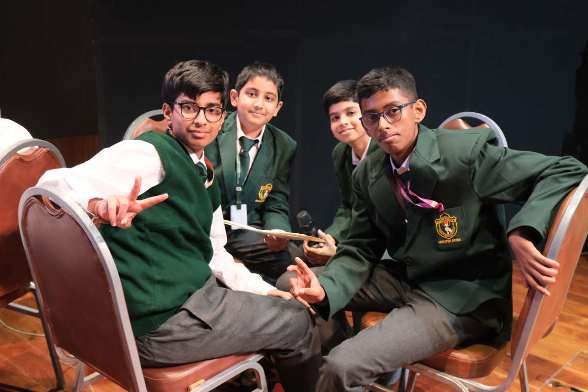 Students collaborating during the Climate and Heritage Quiz