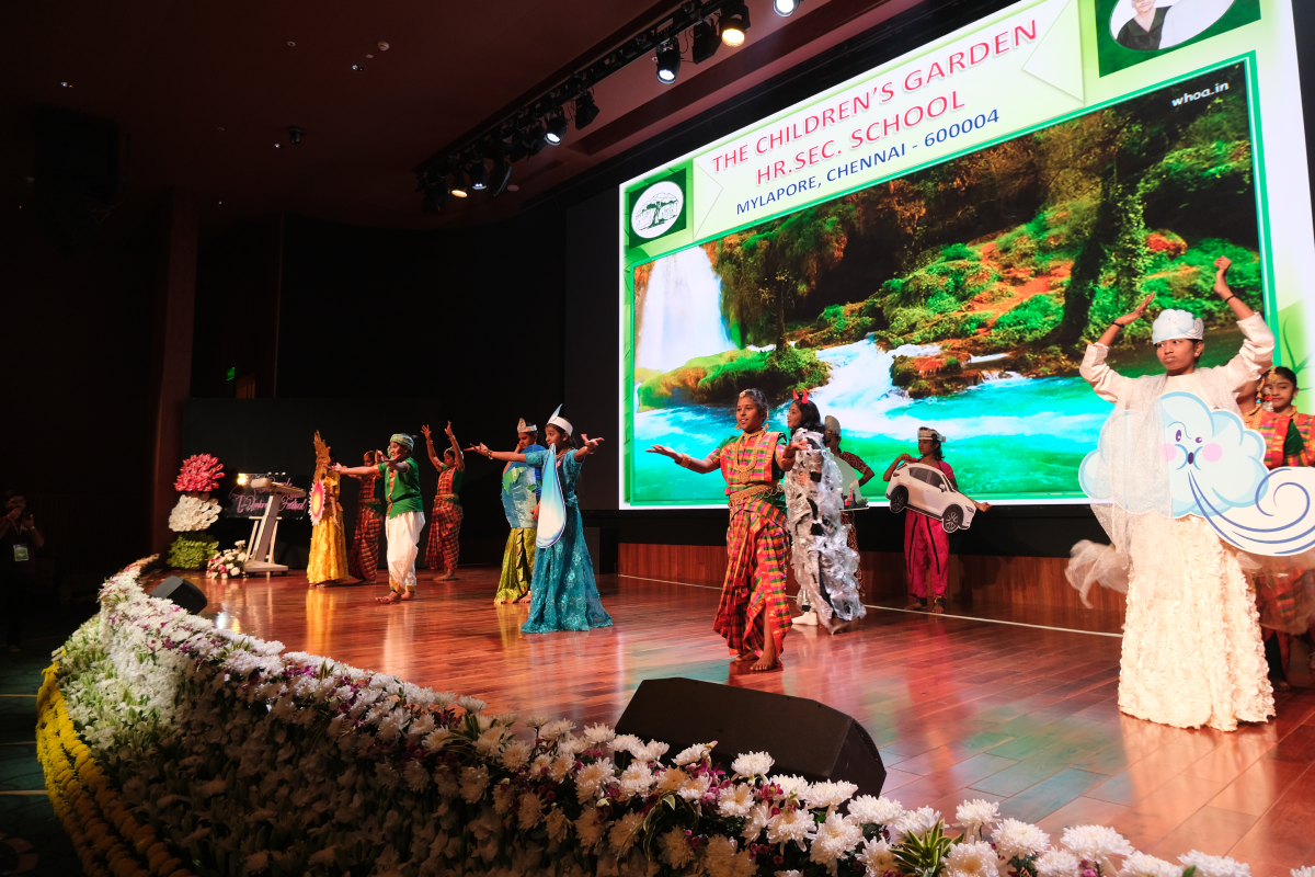 Students performing Theatre for Climate